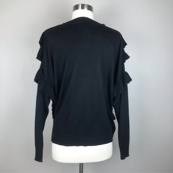 BP Nordstrom Women’s Black Ruffle Pullover Sweater - Picture 3 of 3